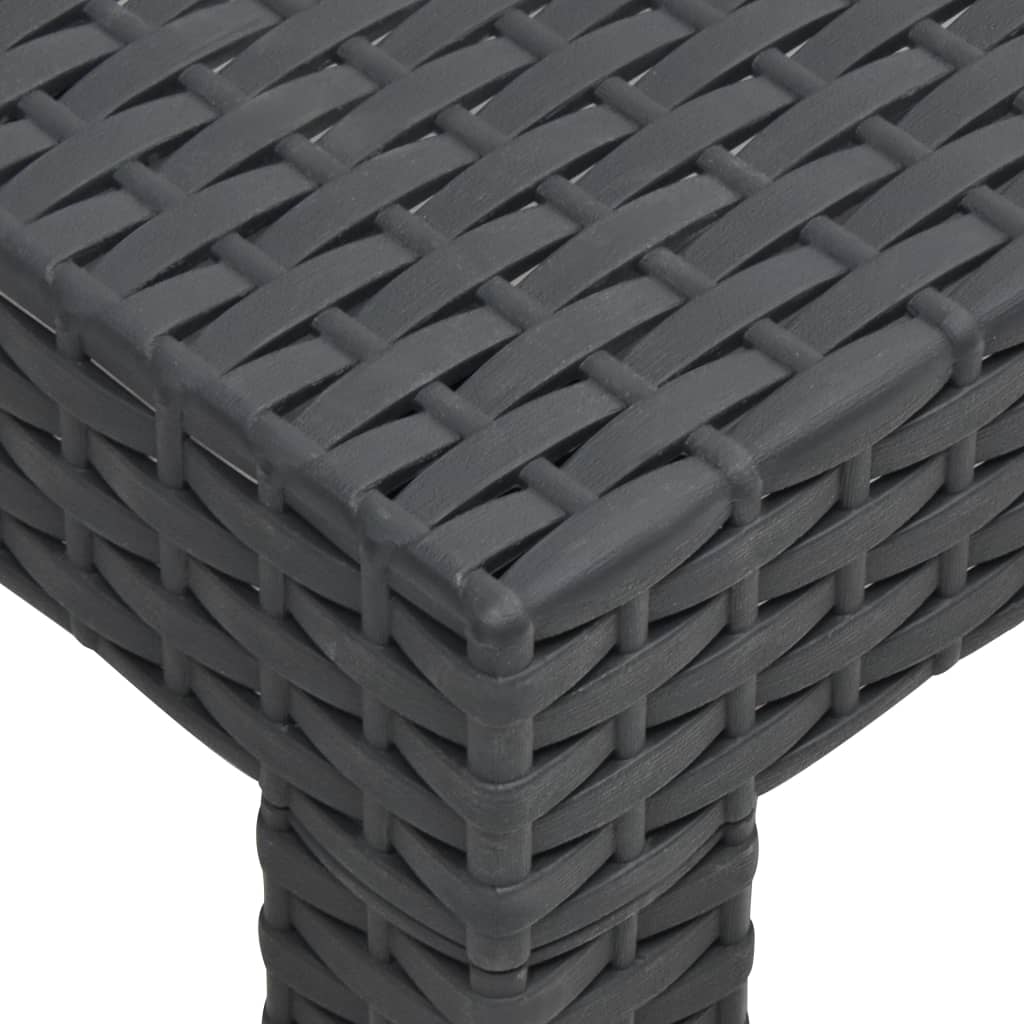 Tavolo da Giardino Antracite 58x58x41 cm in Rattan PP - homemem39