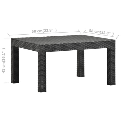 Set Divano da Giardino 2 pz con Cuscino in Rattan PP Antracite | homemem39