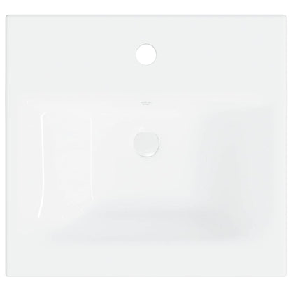 Lavabo da Incasso con Rubinetto 42x39x18 cm in Ceramica Bianco