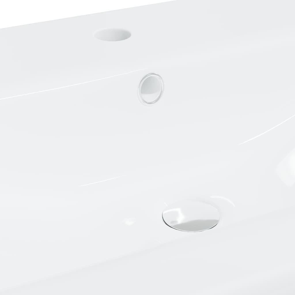 Lavabo da Incasso con Rubinetto 101x39x18 cm in Ceramica Bianco - homemem39