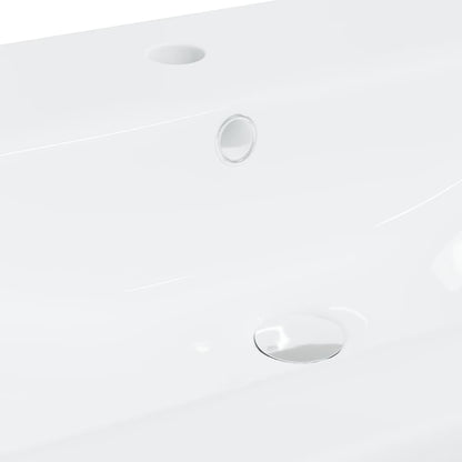 Lavabo da Incasso con Rubinetto 101x39x18 cm in Ceramica Bianco - homemem39