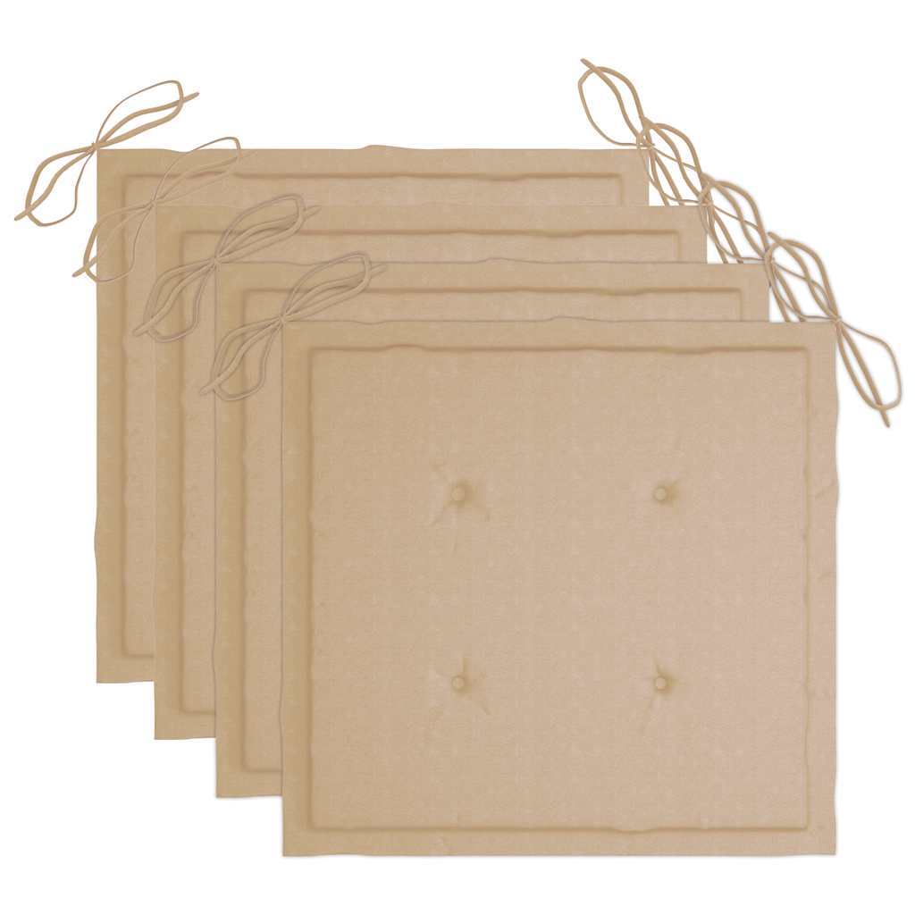 Sedie da Giardino con Cuscini 4 pz in Massello di Acacia Grigio - homemem39