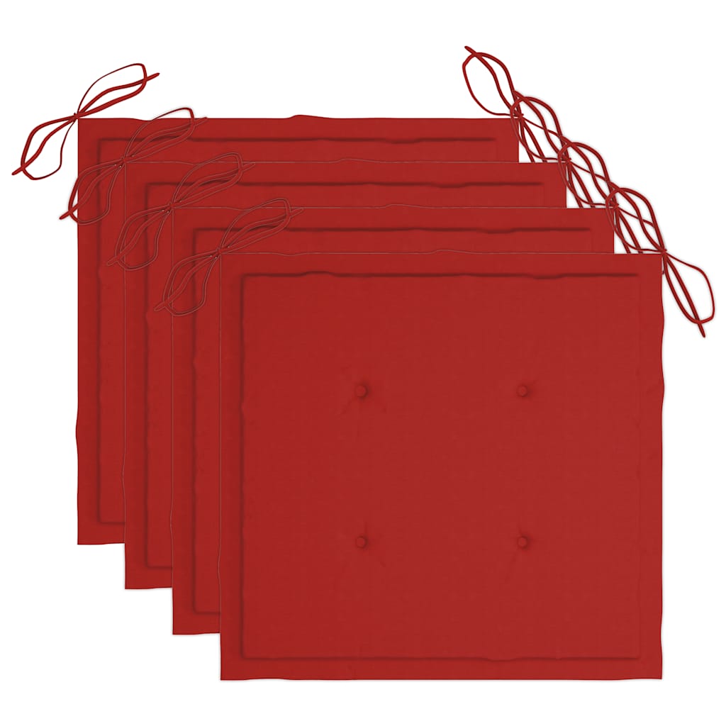 Sedie da Giardino con Cuscini 4 pz in Massello di Acacia Grigio - homemem39