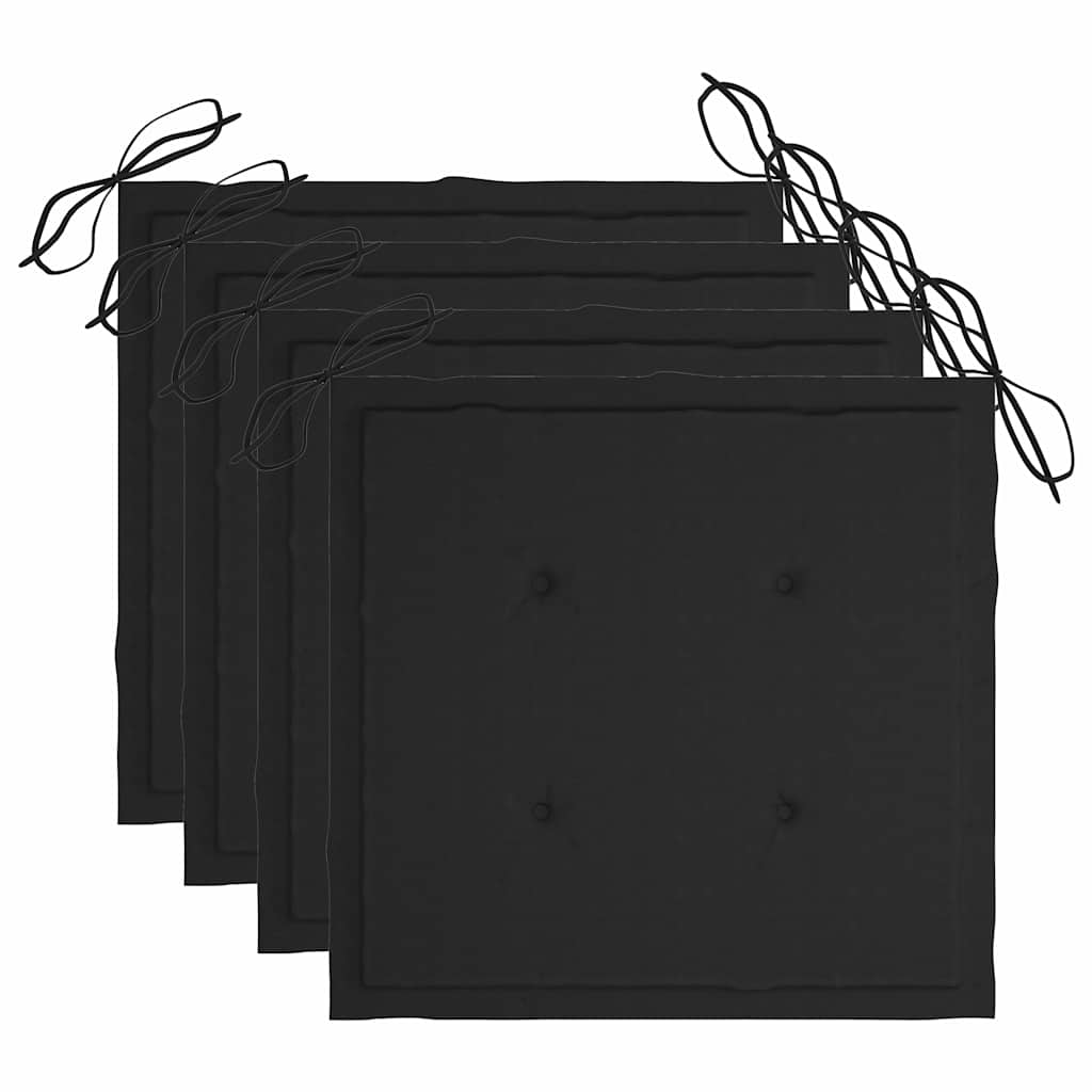 Sedie da Giardino con Cuscini 4 pz in Massello di Acacia Grigio - homemem39