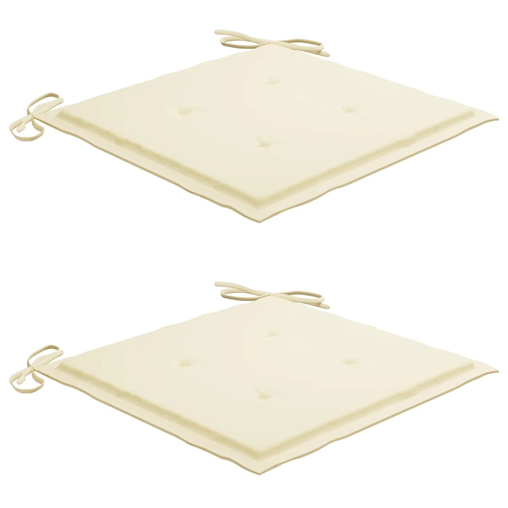 Sedie da Giardino con Cuscini e Tavolino in Massello di Acacia