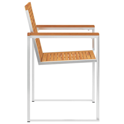 Sedie da Giardino 2 pz con Cuscini in Legno Acacia e Acciaio | homemem39
