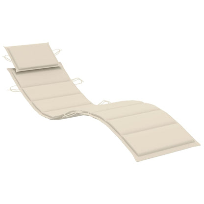 Garden Sun Lounger with Solid Acacia Cushion