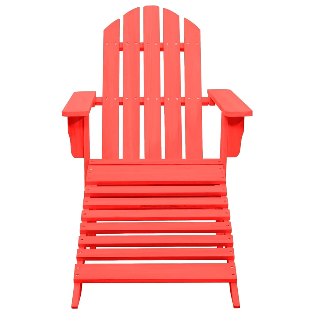 Sedia Giardino Adirondack con Ottomana Massello di Abete Rossa - homemem39