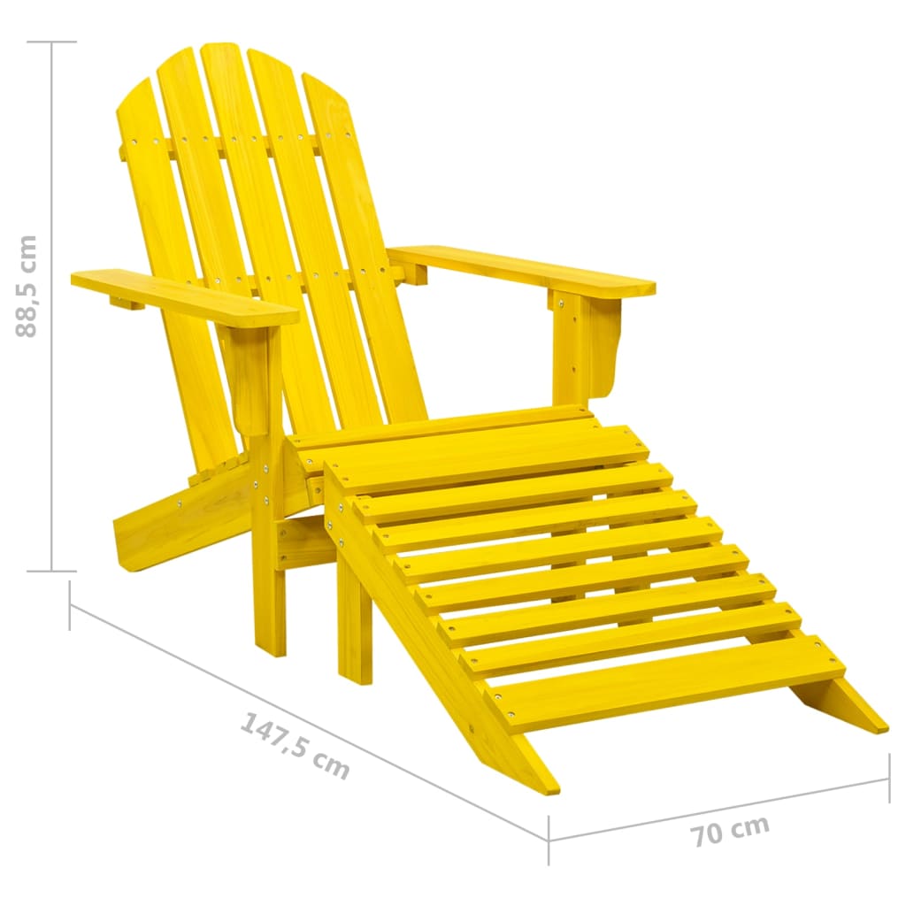 Sedia Giardino Adirondack con Ottomana Massello di Abete Gialla - homemem39