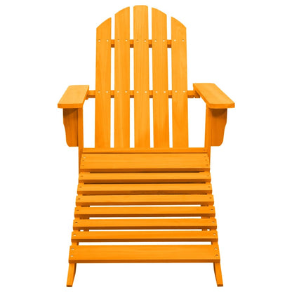 Sedia Giardino Adirondack con Pouf Massello di Abete Arancione - homemem39