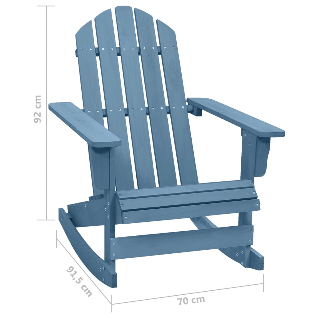 Sedia a Dondolo Adirondack in Legno Massello di Abete Blu