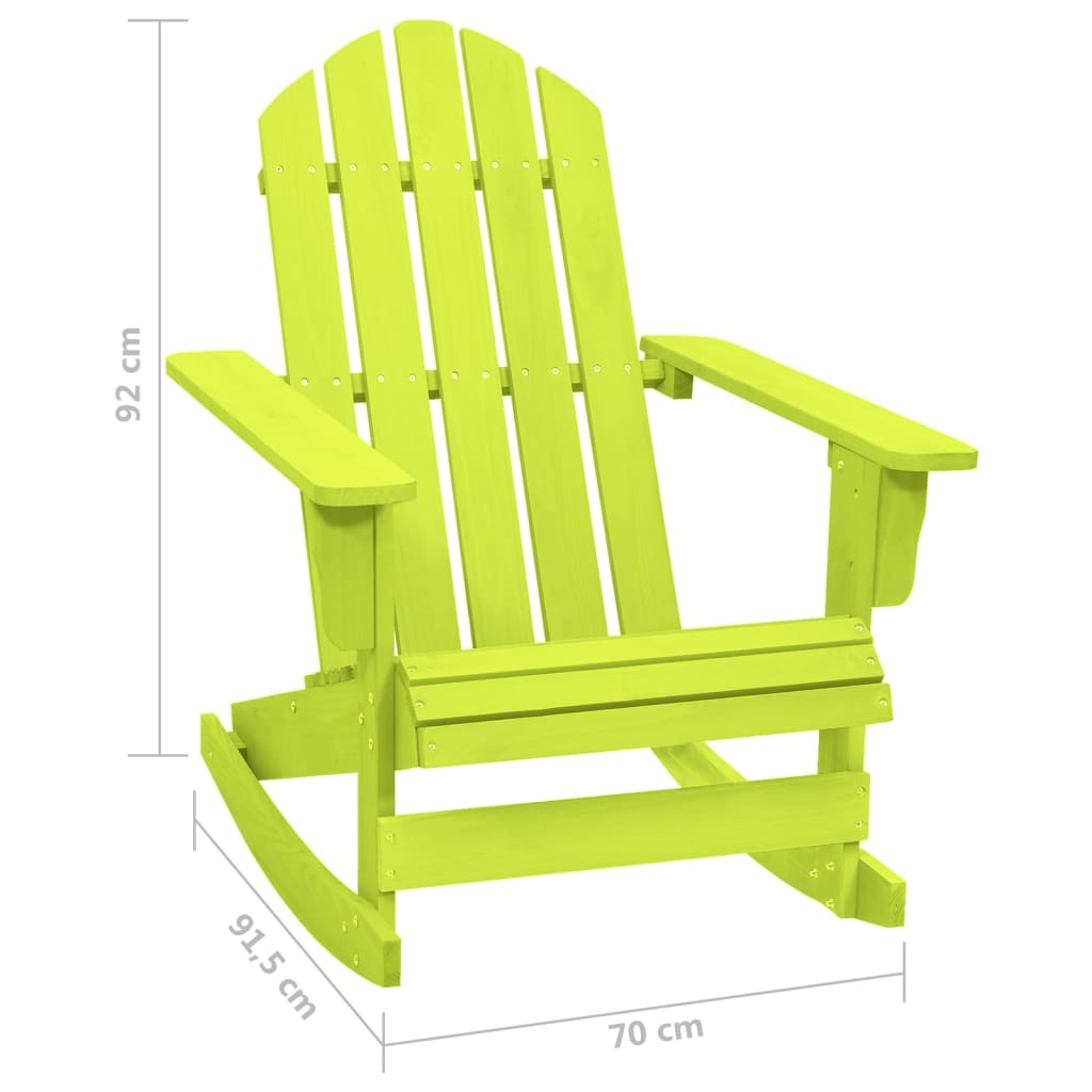 Sedia a Dondolo Giardino Adirondack in Legno di Abete Verde