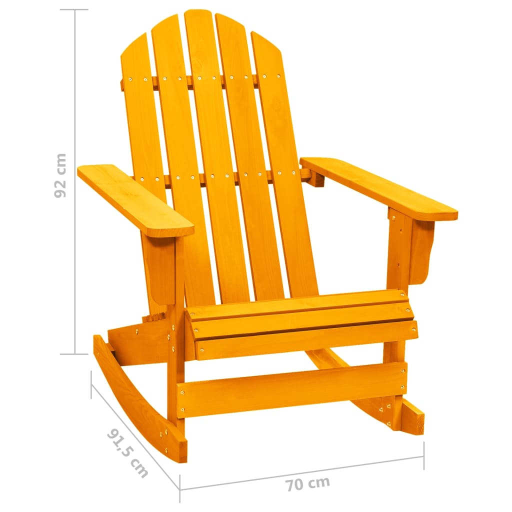 Sedia a Dondolo Giardino Adirondack in Legno di Abete Arancione