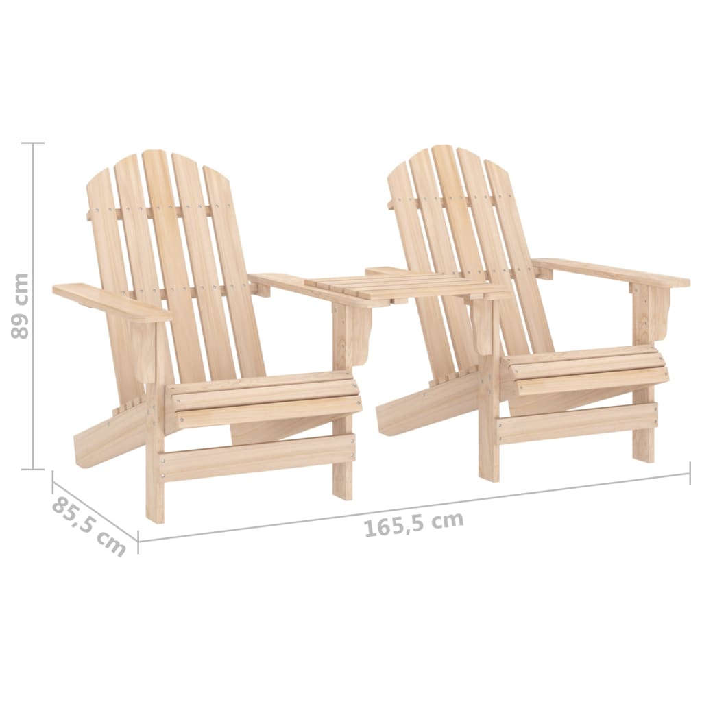 Sedie da Giardino Adirondack con Tavolino in Legno Abete - homemem39