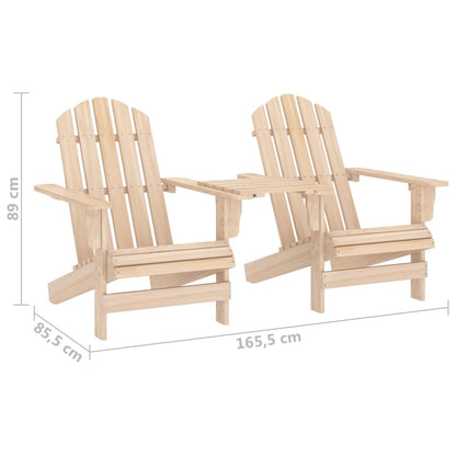 Sedie da Giardino Adirondack con Tavolino in Legno Abete - homemem39