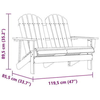 Sedia da Giardino Adirondack a 2 Posti in Legno di Abete Bianca | homemem39