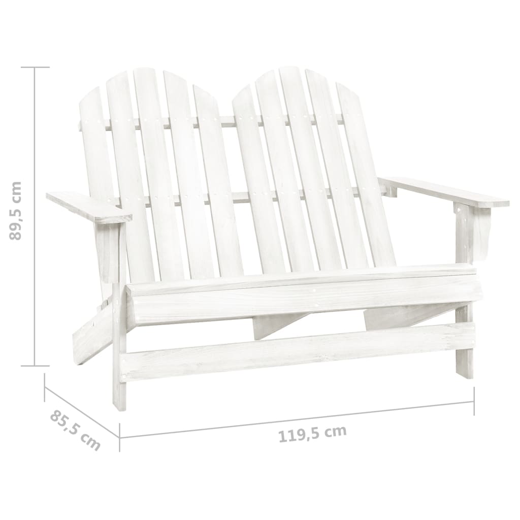 Sedia da Giardino Adirondack a 2 Posti in Legno di Abete Bianca - homemem39