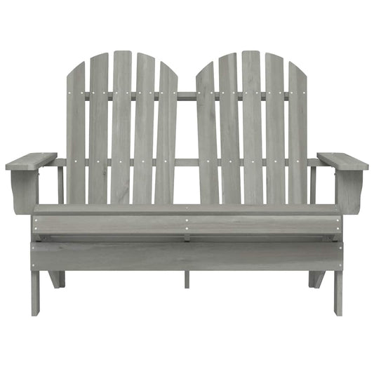Sedia da Giardino Adirondack a 2 Posti in Legno di Abete Grigia | homemem39
