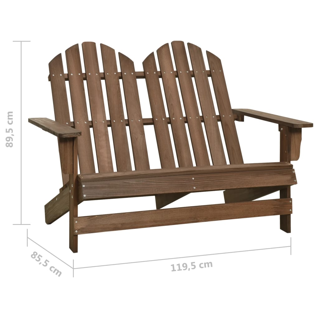 Sedia da Giardino Adirondack a 2 Posti Legno di Abete Marrone - homemem39