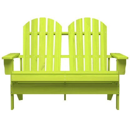 Sedia da Giardino Adirondack a 2 Posti in Legno di Abete Verde | homemem39
