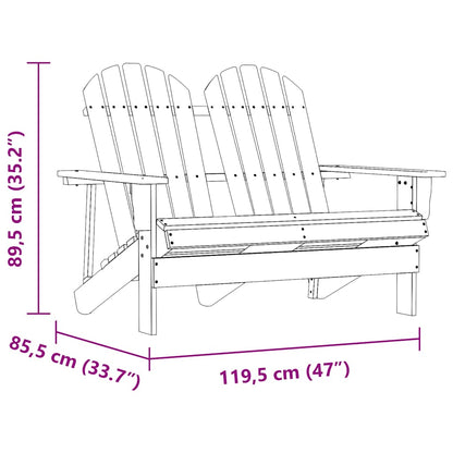 Sedia da Giardino Adirondack a 2 Posti in Legno di Abete Verde | homemem39