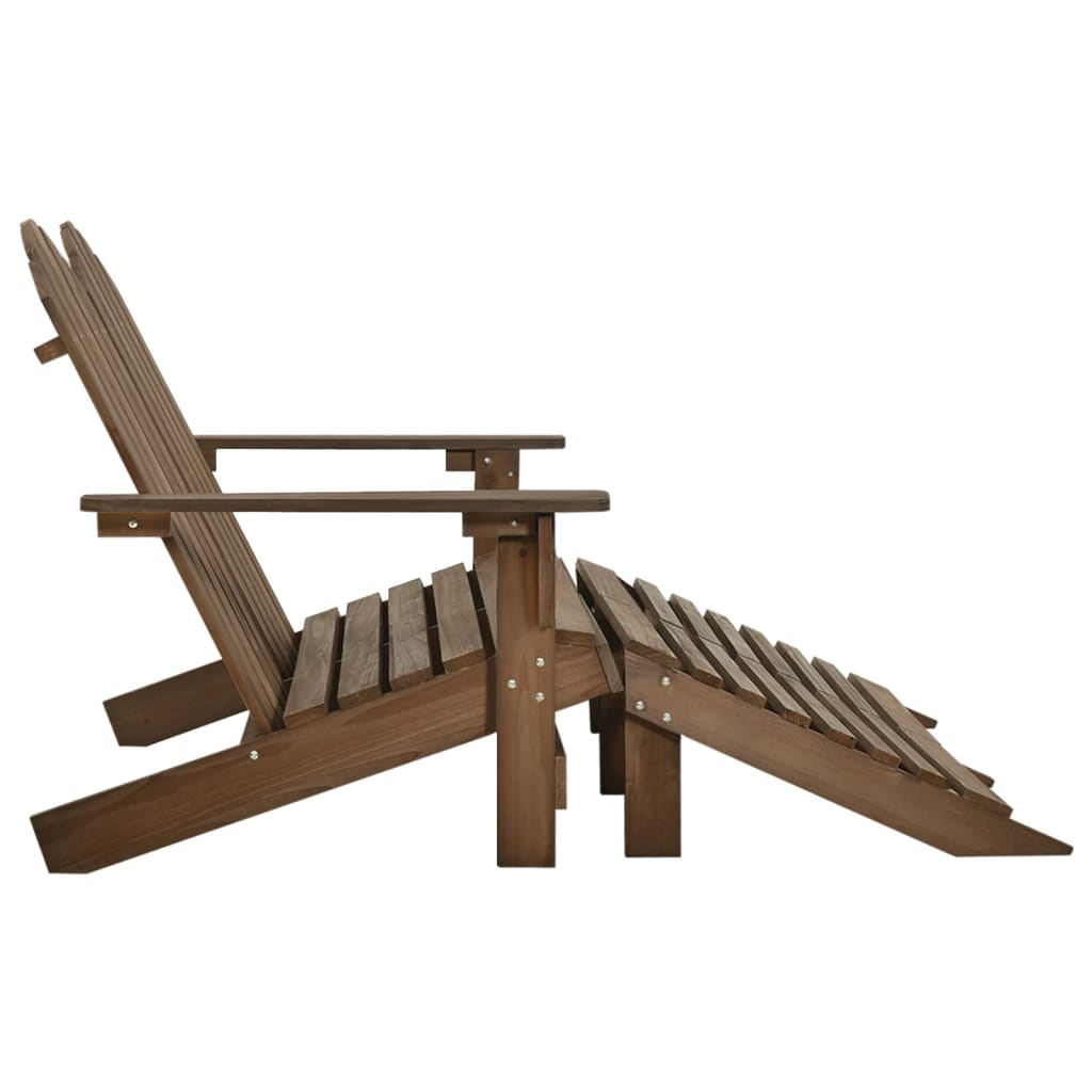 Sedia da Giardino a 2 Posti con Pouf in Legno di Abete Marrone | homemem39