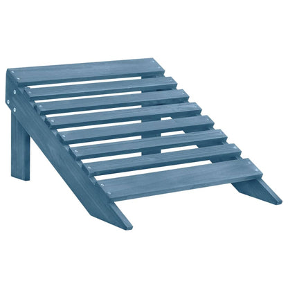 Sedia da Giardino a 2 Posti con Pouf in Legno di Abete Bianca | homemem39