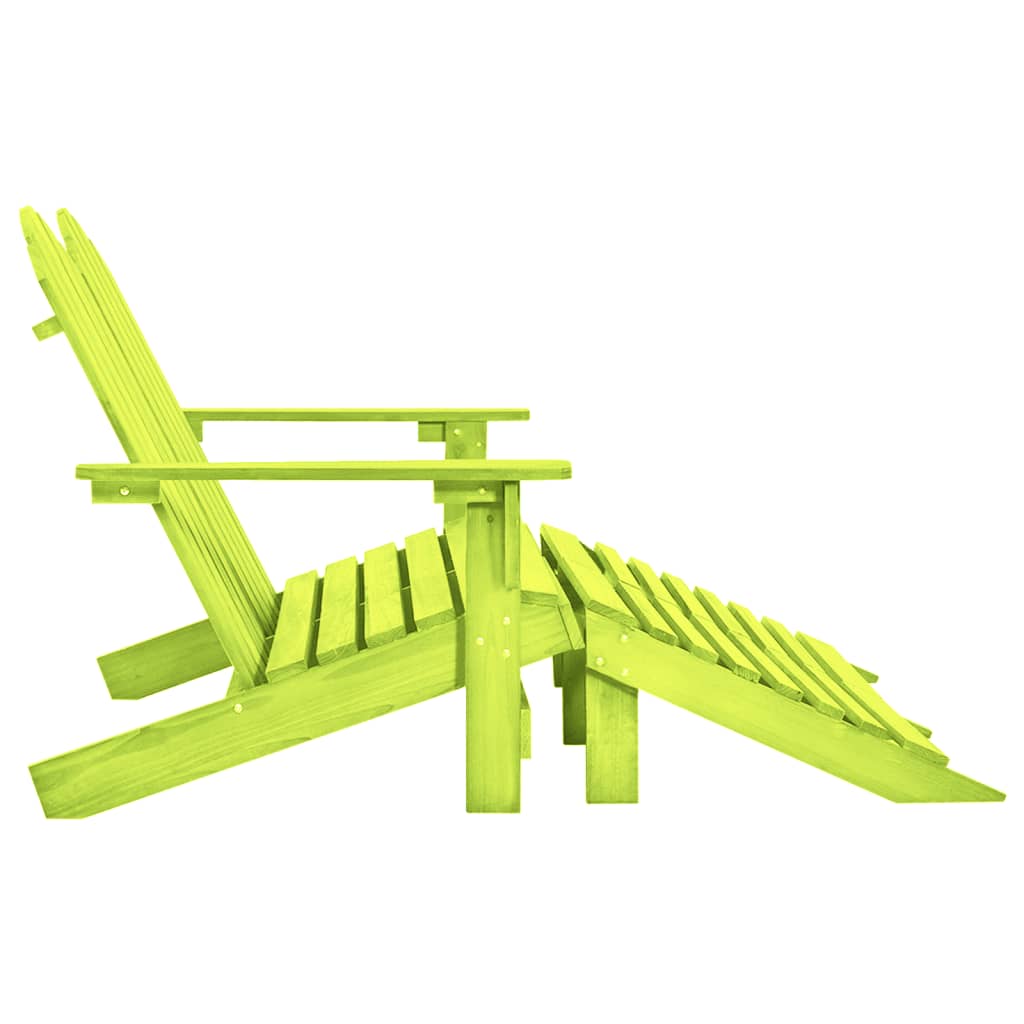 Sedia da Giardino a 2 Posti con Pouf in Legno di Abete Verde | homemem39