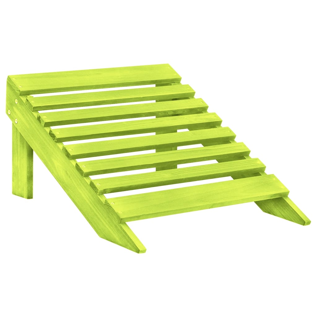 Sedia da Giardino a 2 Posti con Pouf in Legno di Abete Verde | homemem39