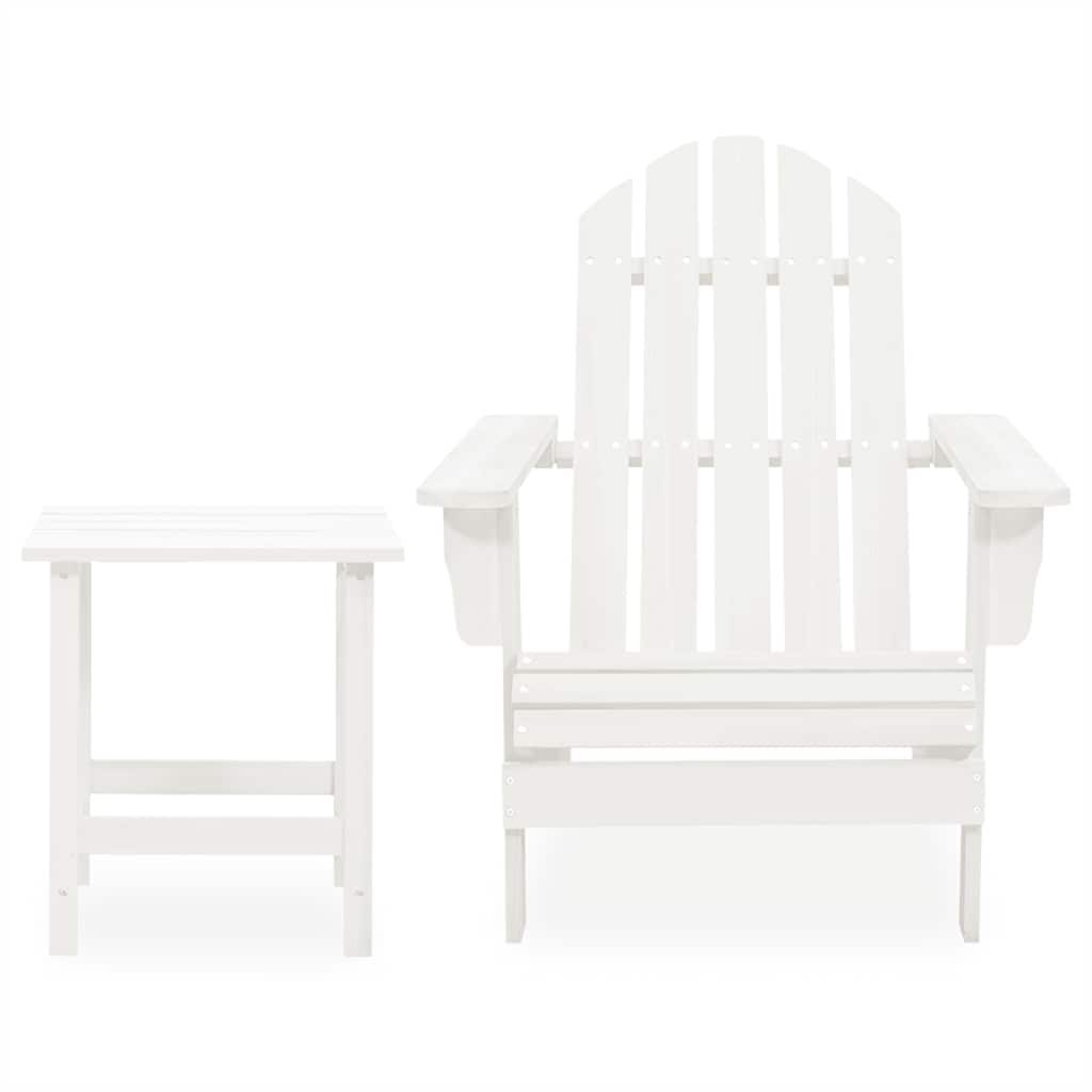 Sedia da Giardino Adirondack con Tavolino in Legno Abete Bianca | homemem39