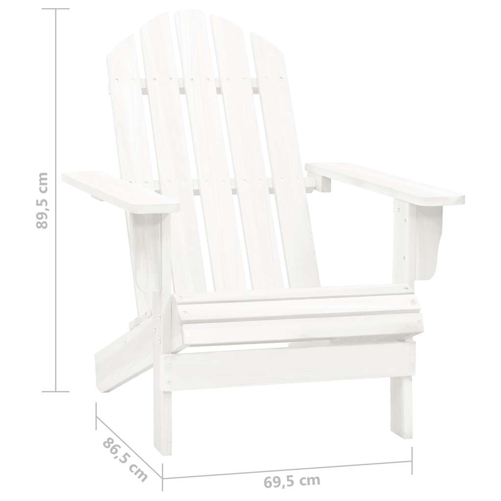 Sedia da Giardino Adirondack con Tavolino in Legno Abete Bianca | homemem39