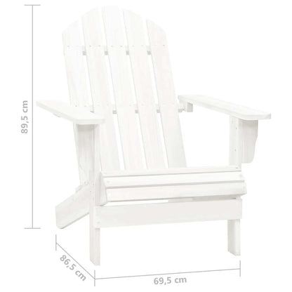 Sedia da Giardino Adirondack con Tavolino in Legno Abete Bianca - homemem39