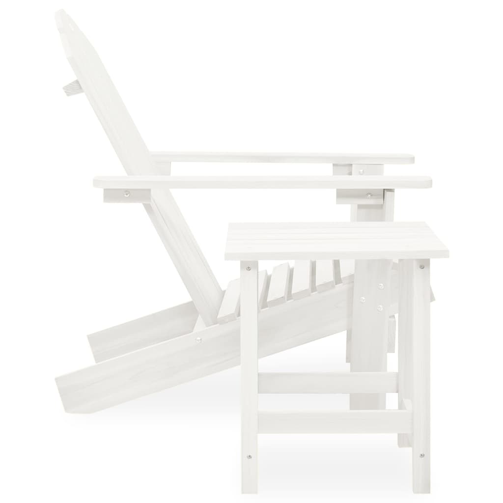 Sedia da Giardino Adirondack con Tavolino in Legno Abete Bianca | homemem39