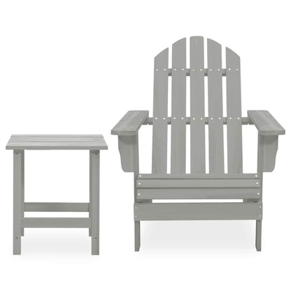 Sedia da Giardino Adirondack con Tavolino Legno Abete Grigio | homemem39