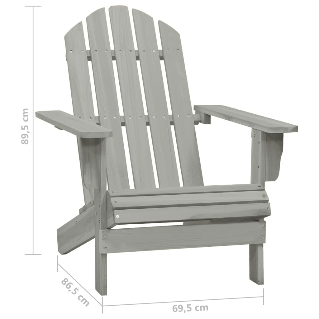 Sedia da Giardino Adirondack con Tavolino Legno Abete Grigio - homemem39
