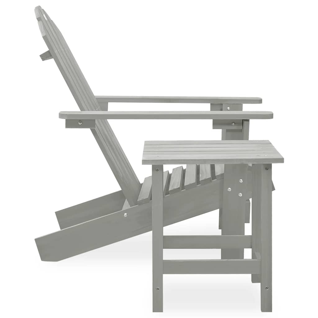Sedia da Giardino Adirondack con Tavolino Legno Abete Grigio | homemem39