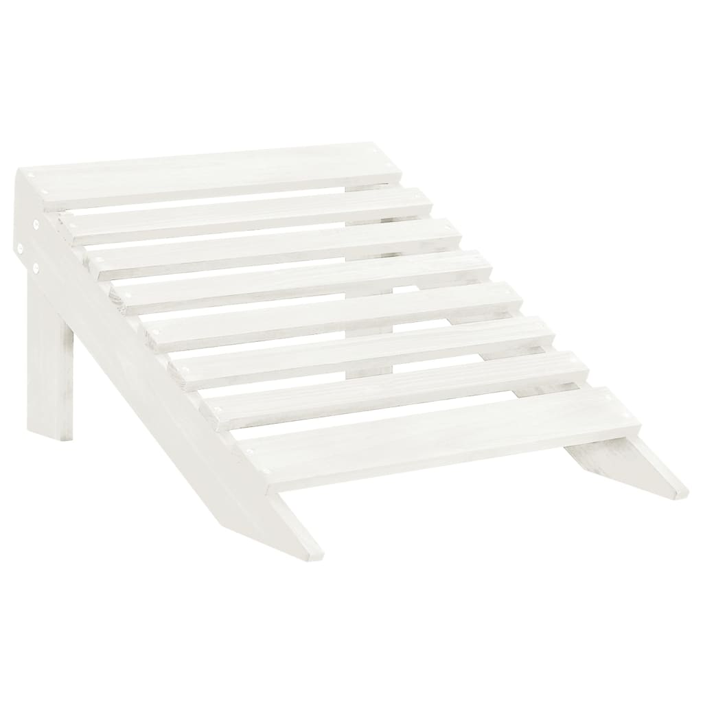 Sedia Adirondack con Ottomana e Tavolo in Abete Massello Bianco | homemem39