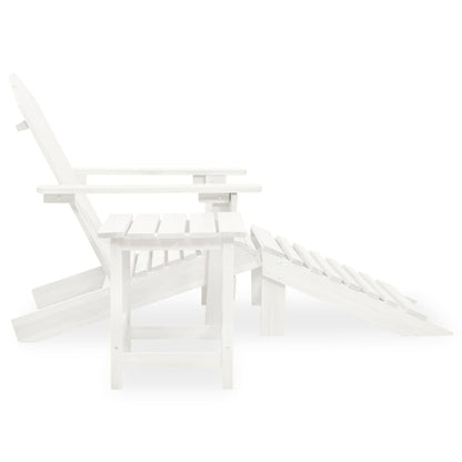 Sedia Adirondack con Ottomana e Tavolo in Abete Massello Bianco | homemem39