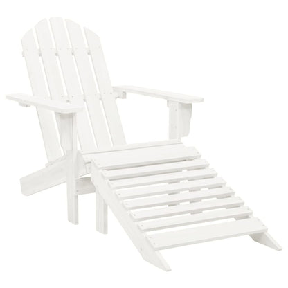 Sedia Adirondack con Ottomana e Tavolo in Abete Massello Bianco | homemem39