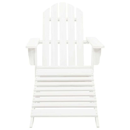 Sedia Adirondack con Ottomana e Tavolo in Abete Massello Bianco