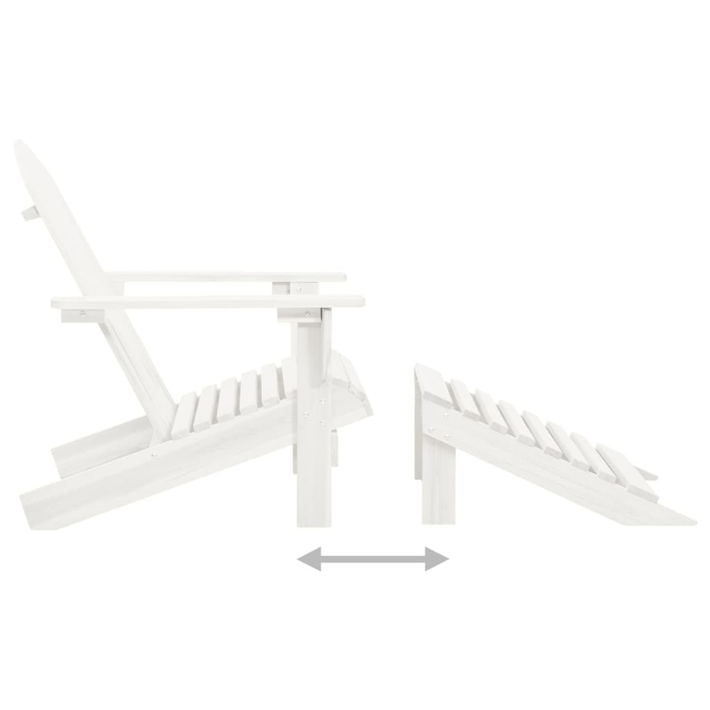 Sedia Adirondack con Ottomana e Tavolo in Abete Massello Bianco | homemem39