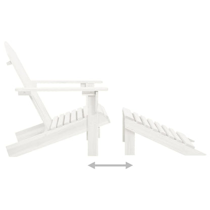 Sedia Adirondack con Ottomana e Tavolo in Abete Massello Bianco | homemem39