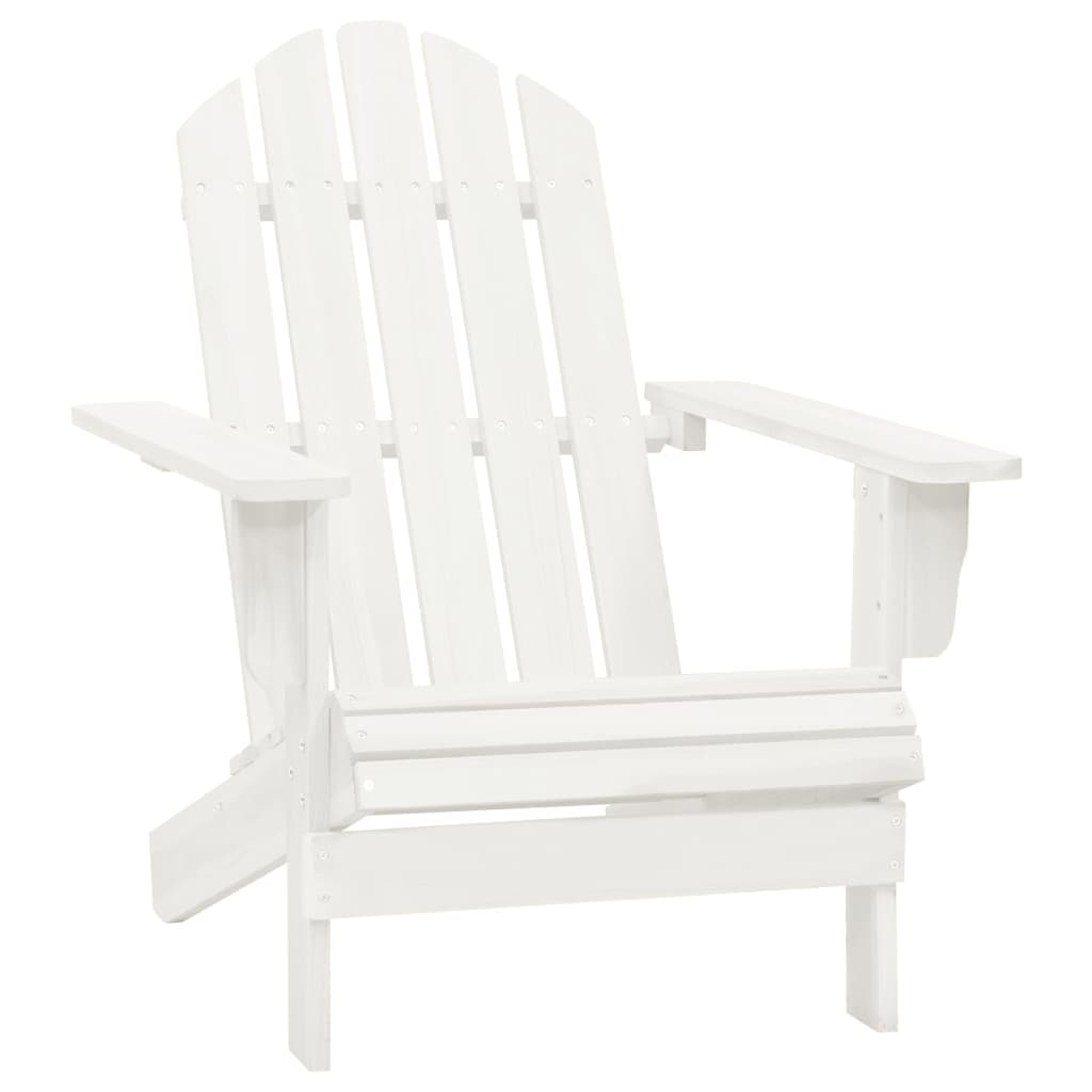 Sedia Adirondack con Ottomana e Tavolo in Abete Massello Bianco | homemem39