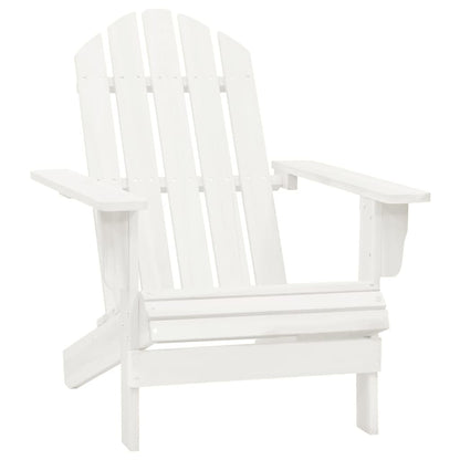 Sedia Adirondack con Ottomana e Tavolo in Abete Massello Bianco | homemem39