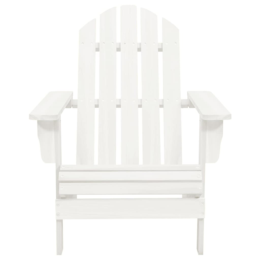 Sedia Adirondack con Ottomana e Tavolo in Abete Massello Bianco