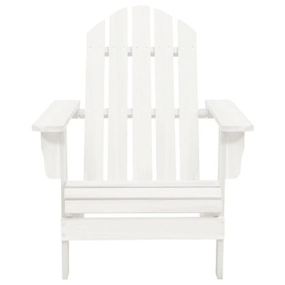 Sedia Adirondack con Ottomana e Tavolo in Abete Massello Bianco