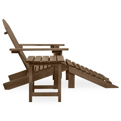 Sedia Adirondack con Ottomana e Tavolo Abete Massello Marrone | homemem39