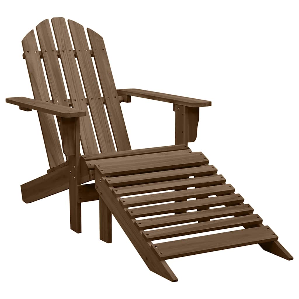 Sedia Adirondack con Ottomana e Tavolo Abete Massello Marrone | homemem39