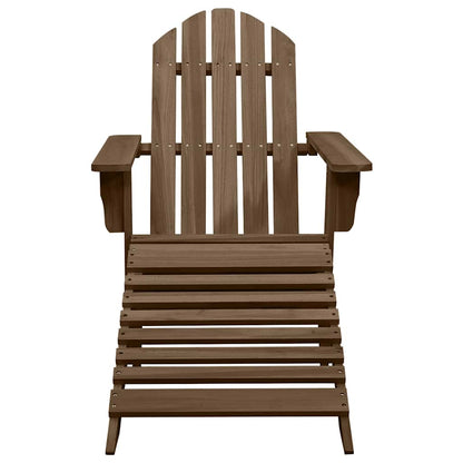 Sedia Adirondack con Ottomana e Tavolo Abete Massello Marrone | homemem39