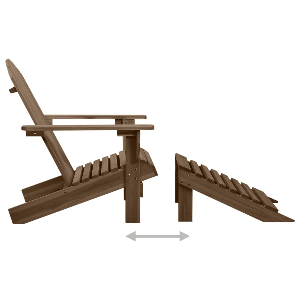 Sedia Adirondack con Ottomana e Tavolo Abete Massello Marrone | homemem39